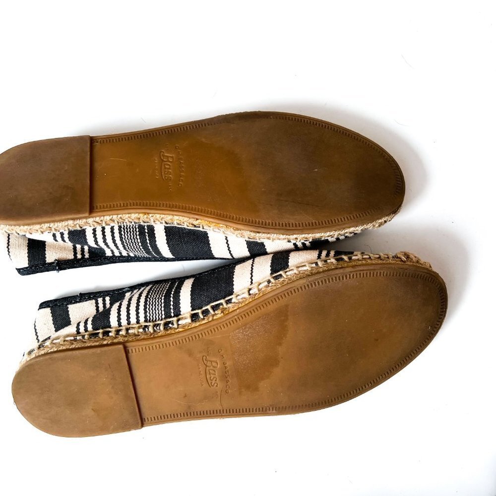Bass Jenna espadrille Navy/Gray and Cream stripe size 9 - Picture 10 of 10